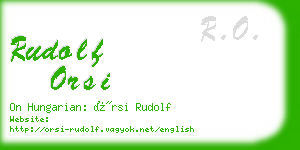 rudolf orsi business card